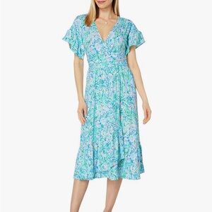 Lilly Pulitzer Juliet Ruffle Midi Dress | Surf Blue Soleil It On Me